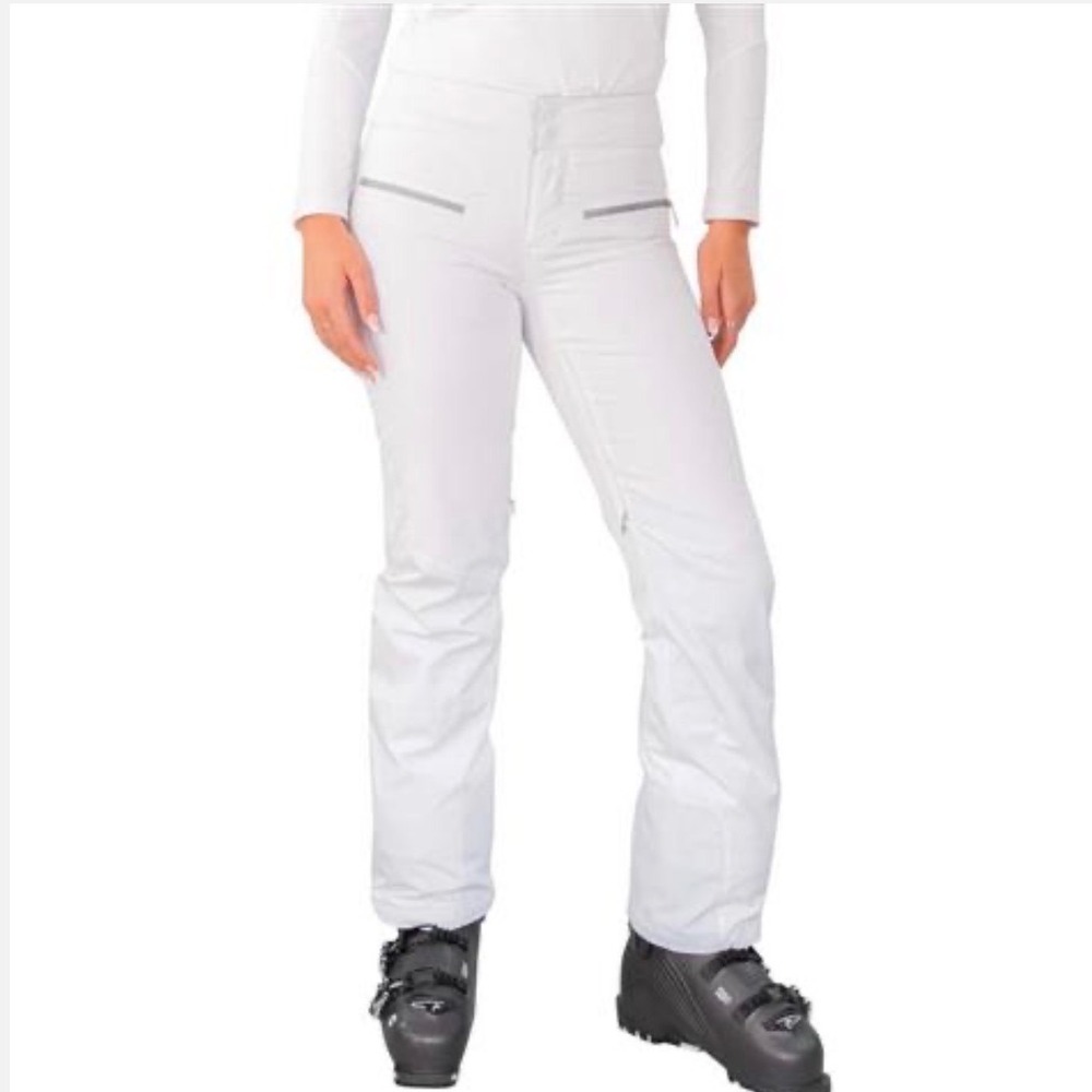 Obermeyer Bliss Ski Snow Pants Women 12S Insulated Snowboard White Modern Winter